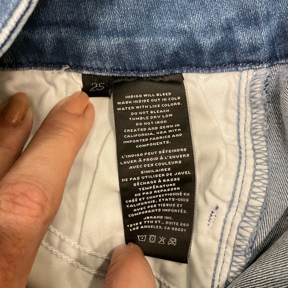J Brand High Waist Three-Button Four-Pocket Jeans, Slim Leg, Sz 25” x 29” Inseam - Picture 8 of 14